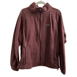 Columbia Women’s Burgundy Benton Springs Full Zip Fleece Jacket Sz 3X Sports